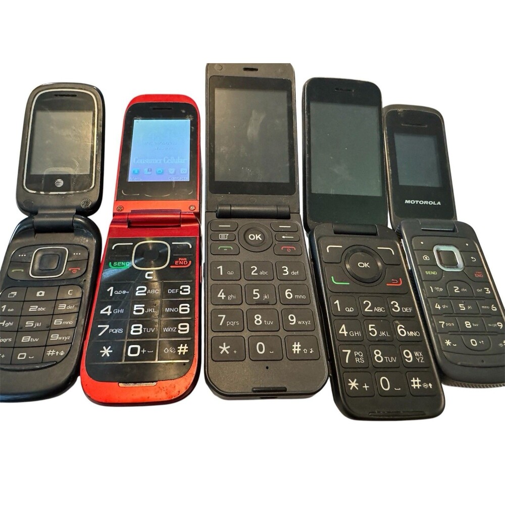 Flip Phone Lot Of 5 For Parts Or Repair.